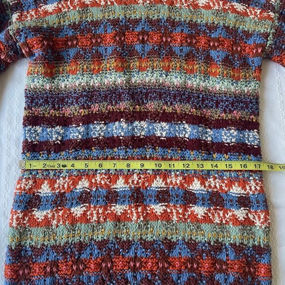 Vintage Hand Knit Sweater Saks Fifth Avenue Linen Cotton Colorful - Picture 3 of 6